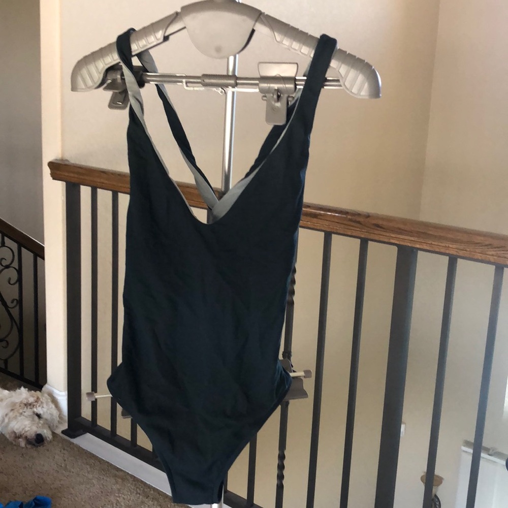 One piece twisted back bathing suit